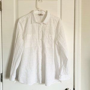 LOFT White long sleeve button down shirt Size - XL